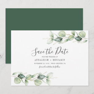 Eukalyptusblätter Botanische Hochzeit Save The Date