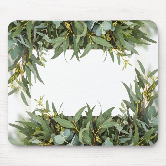 Eukalyptusblätter Botanischer Rahmen Grünpflanzen Mousepad (Vorne)