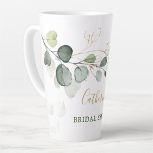 Eukalyptusblätter Gold Floral Brautparty Milchtasse