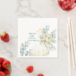 Eukalyptusblätter Grün Hochzeit Willkommensschild Serviette