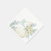 Eukalyptusblätter Grün Hochzeit Willkommensschild Serviette (Ecke)