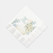 Eukalyptusblätter Grün Hochzeit Willkommensschild Serviette (Ecke)