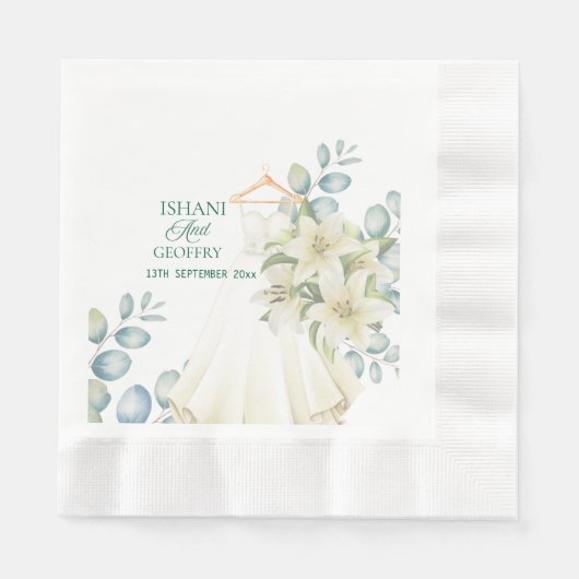 Eukalyptusblätter Grün Hochzeit Willkommensschild Serviette (Vorderseite)
