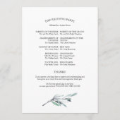 Eukalyptusblätter Grün Hochzeitsprogramme Programm (Rückseite)