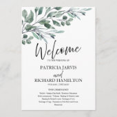 Eukalyptusblätter Grün Hochzeitsprogramme Programm (Vorderseite)