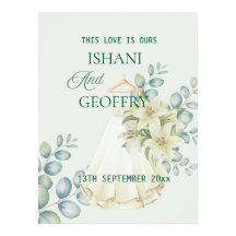 Eukalyptusblätter Grün Hochzeitswillkommensschild