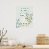 Eukalyptusblätter Grün Hochzeitswillkommensschild Poster (Küche)