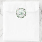 Eukalyptusblätter Grüne Hochzeit Runder Aufkleber (Tasche)