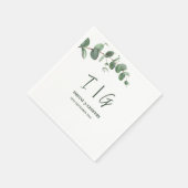 Eukalyptusblätter Grünzeug Hochzeit Serviette (Ecke)