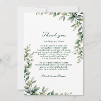 Eukalyptusblätter Hochzeit Danksagungskarte  Dankeskarte
