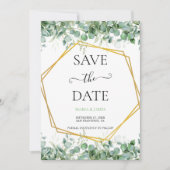 Eukalyptusblätter-Hochzeit Save The Date (Vorderseite)