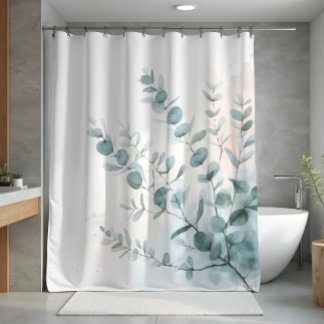 Eukalyptusblätter Wasserfarben Design 407 Duschvorhang
