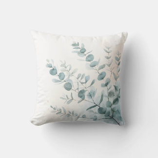 Eukalyptusblätter Wasserfarben Design 407 Kissen