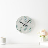 Eukalyptusblätter Wasserfarbenmuster Runde Wanduhr (Zuhause)