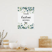 Eukalyptusblättergrün kreieren Ihre eigenen Poster (Küche)