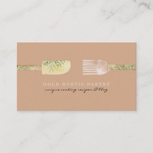 Eukalyptusblättriger Spatel rustikal braun Visitenkarte (Vorderseite)