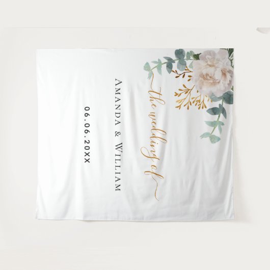 Eukalyptusblumenmonogramm Wandteppich (Vorderseite (Horizontal))