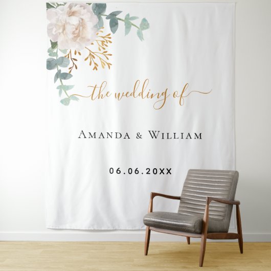 Eukalyptusblumenmonogramm Wandteppich (Beispiel)