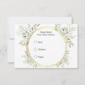 EukalyptusBotanische Gold UAWG Meetingkarte RSVP Karte (Rückseite)