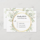 EukalyptusBotanische Gold UAWG Meetingkarte RSVP Karte (Vorne/Hinten)