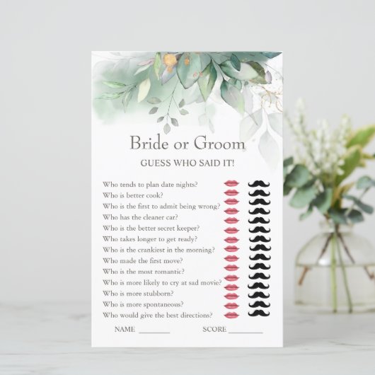 Eukalyptusbrücke oder Groom-Brautparty-Spiel (Stehend Vorderseite)