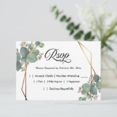 Eukalyptusdiagonale UAWG RSVP Karte (Stehend Vorderseite)