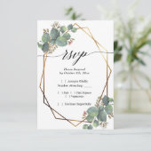 Eukalyptusdiagonale UAWG RSVP Karte (Stehend Vorderseite)