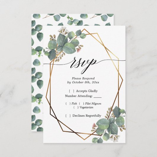 Eukalyptusdiagonale UAWG RSVP Karte (Vorne/Hinten)