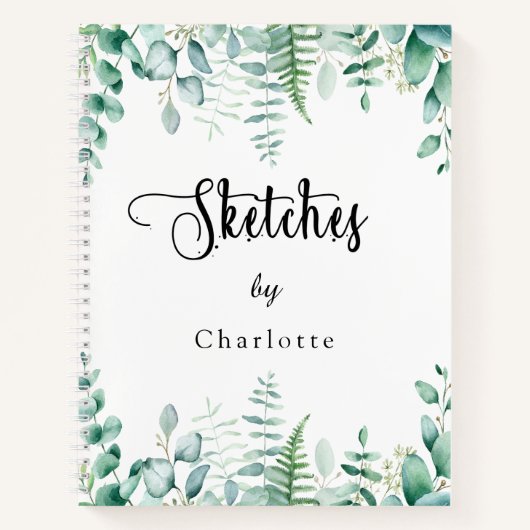 Eukalyptusfarne Notizblock (Vorderseite)