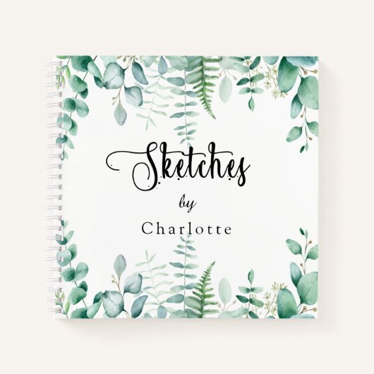 Eukalyptusfarne Notizblock (Vorderseite)