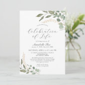 Eukalyptusfeier zum Gedenken an die Beerdigung des Einladung (Stehend Vorderseite)