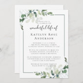 Eukalyptusfeier zur Gedenkfeier Einladung (Vorne/Hinten)