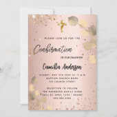 Eukalyptusgold-Glitzer Einladung (Vorderseite)