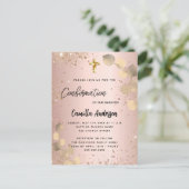 Eukalyptusgold-Glitzer Einladungspostkarte (Stehend Vorderseite)