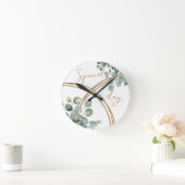 Eukalyptusgold-Glitzer Runde Wanduhr (Zuhause)