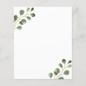 Eukalyptusgold-Kreuzung Taufen Einladung Flyer (Hinten)