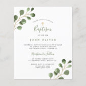 Eukalyptusgold-Kreuzung Taufen Einladung Flyer (Vorne)