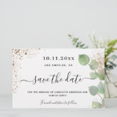 Eukalyptusgold Save the Date (Stehend Vorderseite)