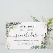 Eukalyptusgold Save the Date (Stehend Vorderseite)