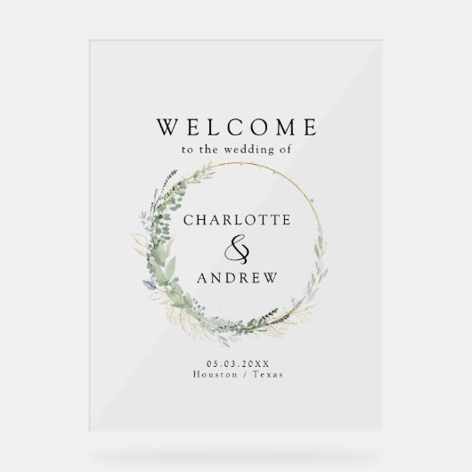 Eukalyptusgrün Acrylschild (Vorderseite)