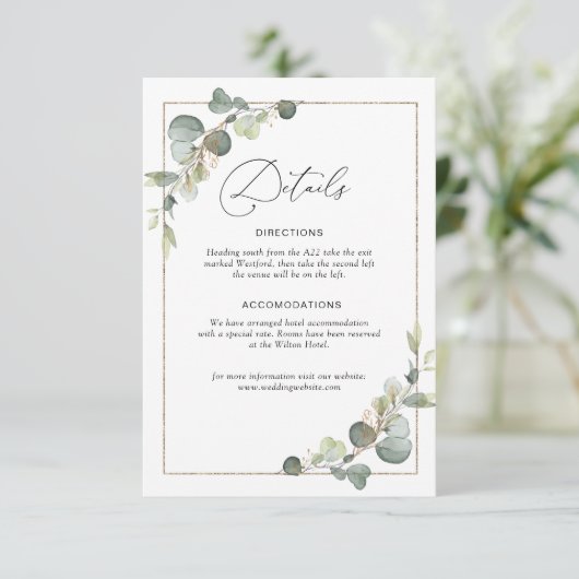 Eukalyptusgrün Begleitkarte (Stehend Vorderseite)