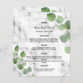 Eukalyptusgrün, botanischer Marmor, Hochzeitmenü (Vorne/Hinten)
