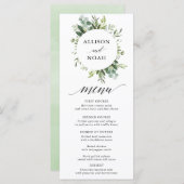 Eukalyptusgrün einfache, elegante Speisekarte Programm (Vorne/Hinten)
