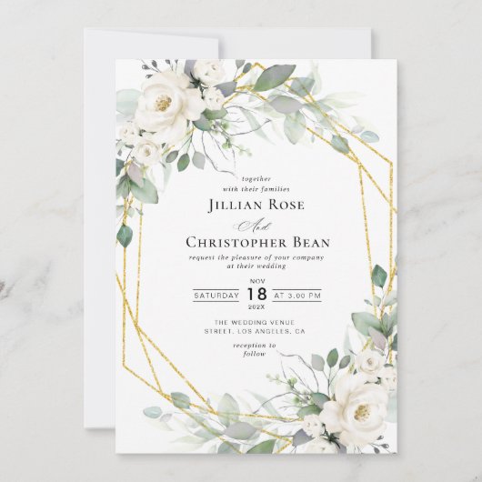 Eukalyptusgrün Einladung (Vorderseite)