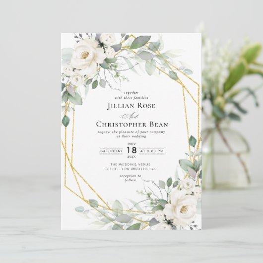 Eukalyptusgrün Einladung (Stehend Vorderseite)