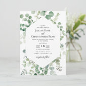 Eukalyptusgrün - Einladung (Stehend Vorderseite)