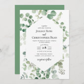 Eukalyptusgrün - Einladung (Vorne/Hinten)