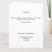 Eukalyptusgrün Foto elegantes Beerdigungsprogramm Dankeskarte (Rückseite)