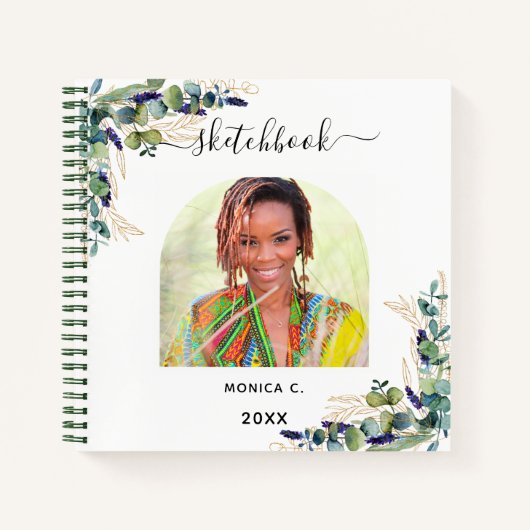 Eukalyptusgrün, Foto Notizblock (Vorderseite)