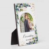 Eukalyptusgrün Goldmedaille Glitzer Foto Hochzeit Fotoplatte (Seite)